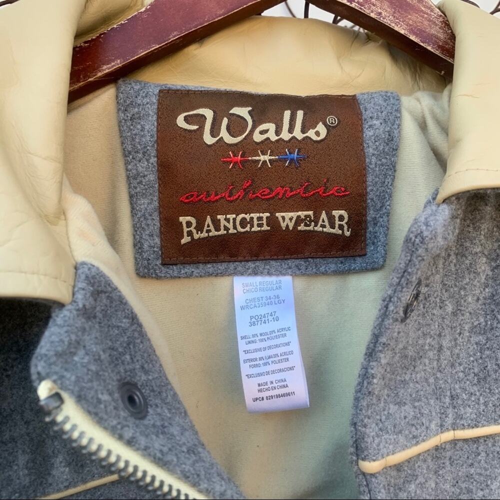 Walls Ranch Wear gray wool jacket Ranch Rodeo Cowboy SMALL NWT - Picture 2 of 5